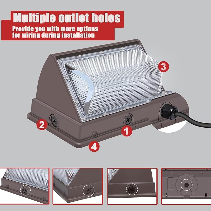 120W LED Wall Pack Lights, Extremely Bright Commercial Outdoor Wallpack - Image 8