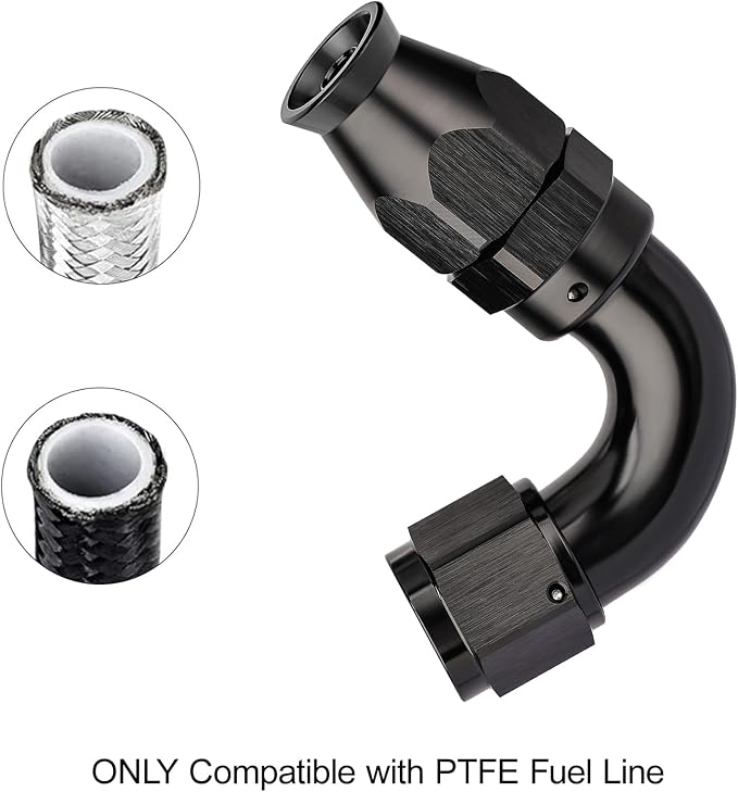 EVIL ENERGY 4AN 120 Degree PTFE One Piece Full Flow End Hose Fitting Aluminum - Image 5