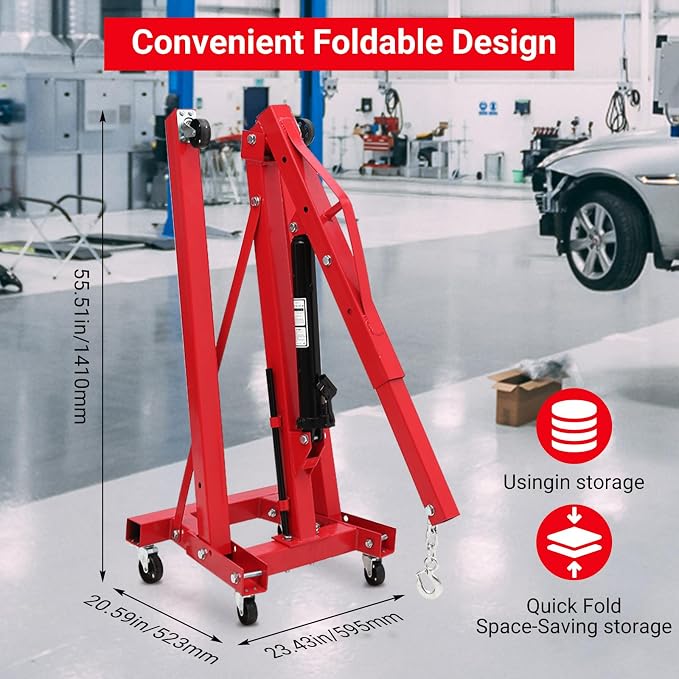 2 Ton Engine Hoist, Folding Cherry Picker Engine Hoist - Image 5