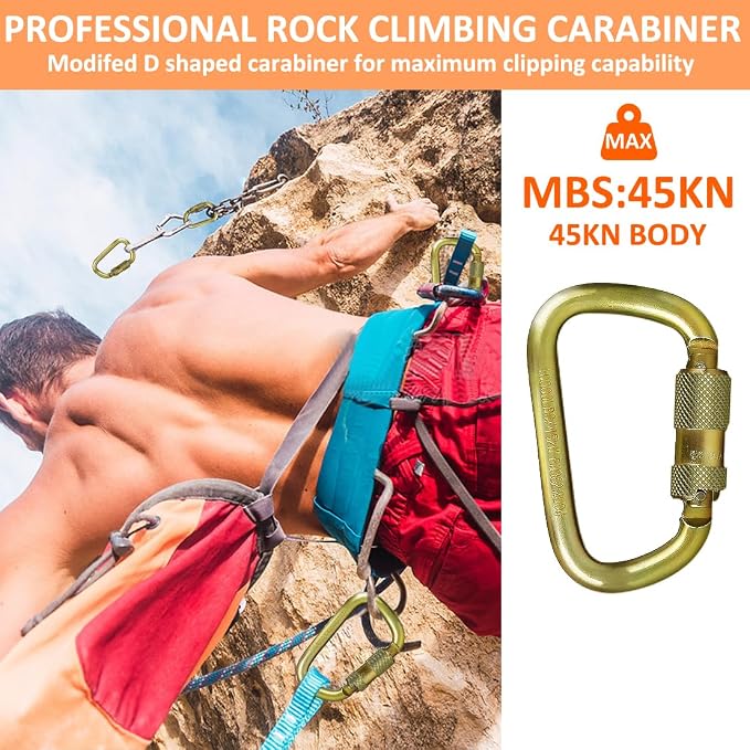 DEKABR Heavy Duty Alloy Steel Auto-Locking Climbing Carabiner - Image 2