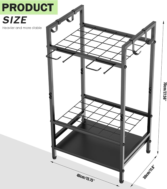Garden Tool Organizer Rack for Garage, Yard Tool Tower Rack Organizer, Tools - Image 2