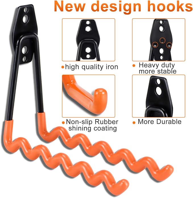 AOBEN Garage Hooks, Power Tool, Ropes-Orange - Image 6