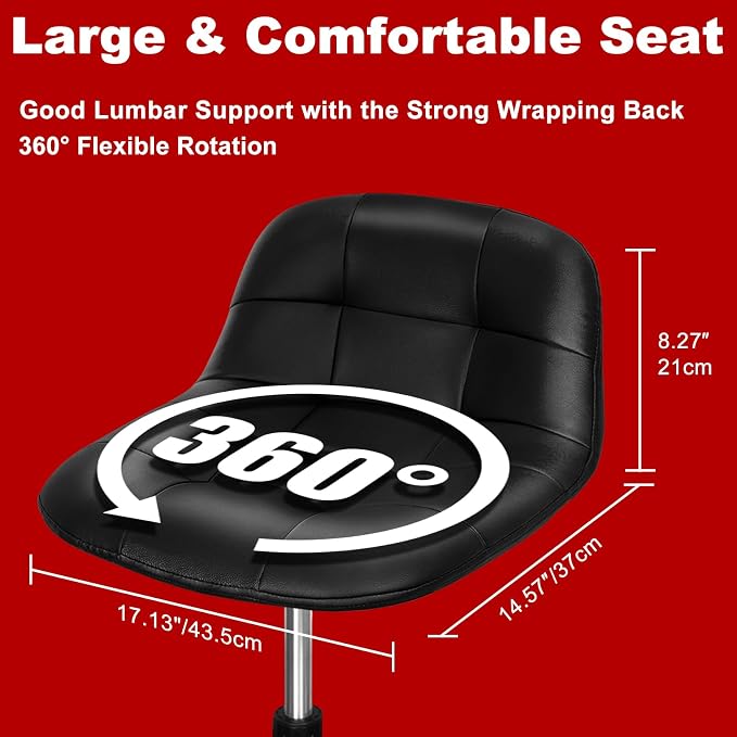 Rolling Stool with Wheels, Adjustable Shop Stool Mechanic Seat, Garage Shop - Image 3