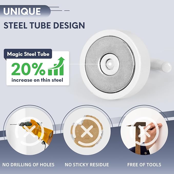 Neosmuk Magnetic Hooks, Cruise Ship Essentials, 40lb+ Heavy Duty Magnetic Hooks - Image 3