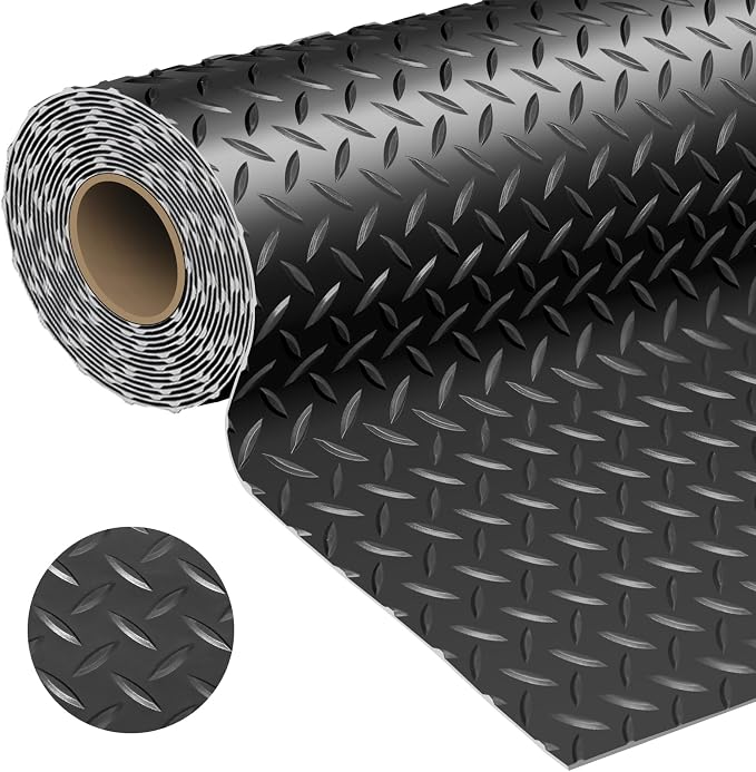 Garage Floor Mat 2.8mm Thickness PVC Garage Flooring Roll Diamond Plate Floor by KERTY