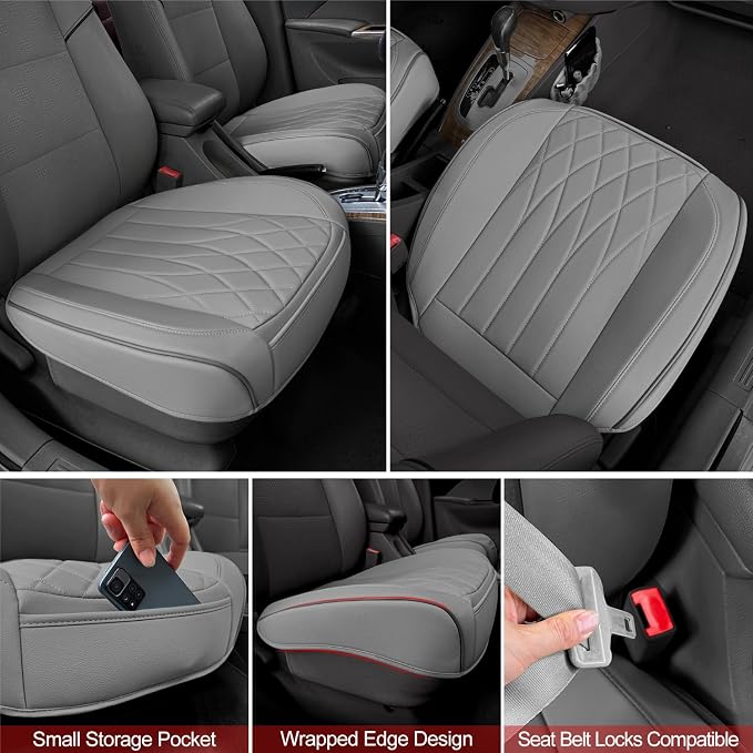 2 Pack Leather Front Car Seat Cover Bottom Car Seat, Universal Anti-Slip Driver - Image 4