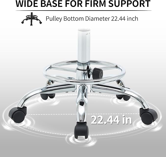 Ergonomic Desk Stool Adjustable Footrest Salon Chair - Image 3