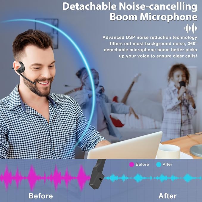 Trucker Bluetooth Headset, Open Ear Headphones - Image 3