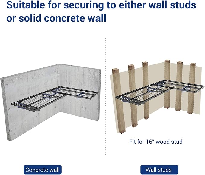 FLEXIMOUNTS 2 Pack 2x4ft Corner Wall Shelving Garage Storage Rack, 24x48 inch - Image 5