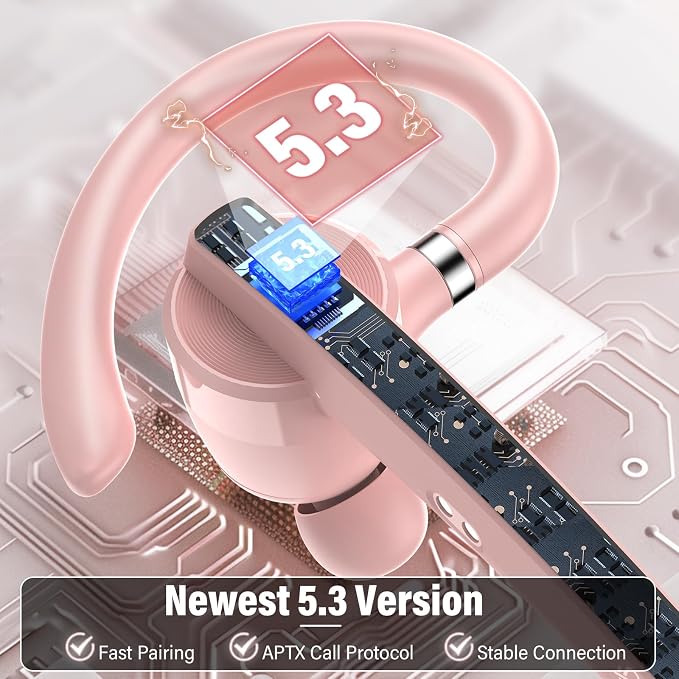 Bluetooth Headset, Wireless Bluetooth 5.3 Earpiece, 90Hrs Hands Free Headset - Image 2