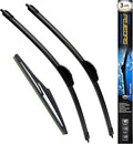 3 Wiper Blades, Front Wiper + Rear Wiper Blades by PEJIDDASWIPERBLADES