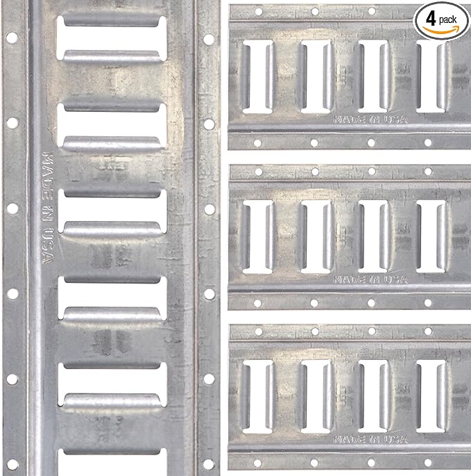 US Cargo Control E Track, Made in USA, 12 Gauge Steel, 5 FT Galvanized Rails by USCargoControl