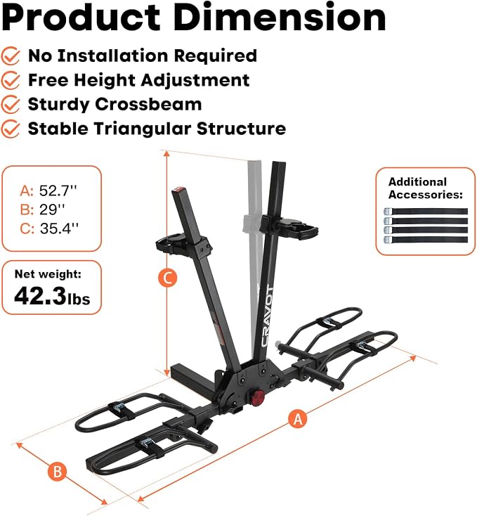 MagRack F2 200 lbs Capacity Electric Bike Rack, No Installation Bike Carrier - Image 2