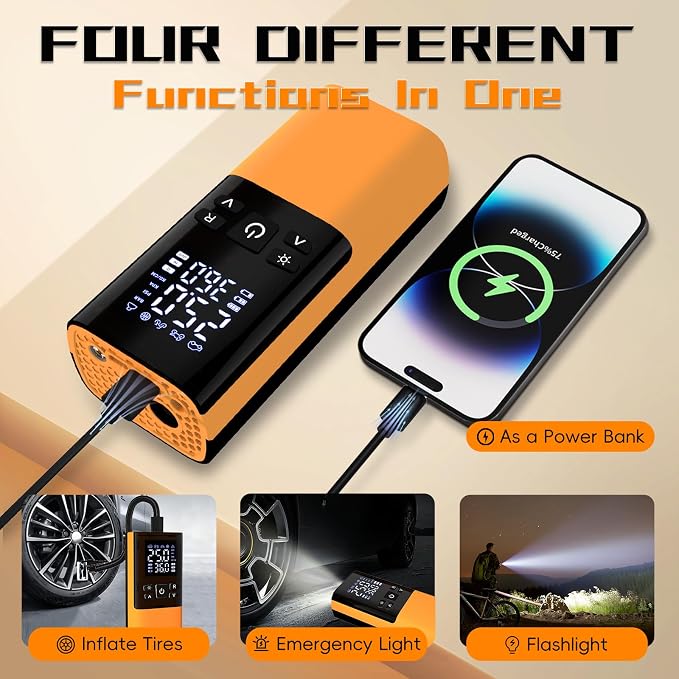 Tire Inflator Portable Air Compressor, Air Pump - Image 3