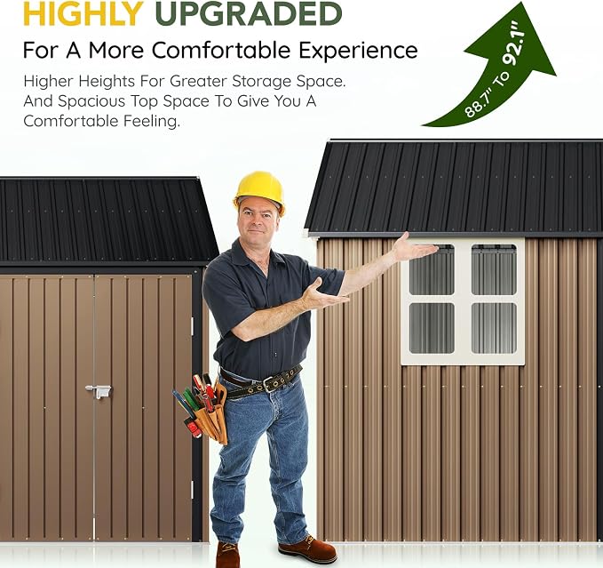 Breezz 8X10FT Outdoor Steel Storage Shed - Image 3