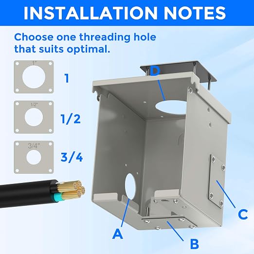 50 Amp RV Power Outlet Box, NEMA 14-50R 125/250 Volt RV Outdoor Electrical - Image 5