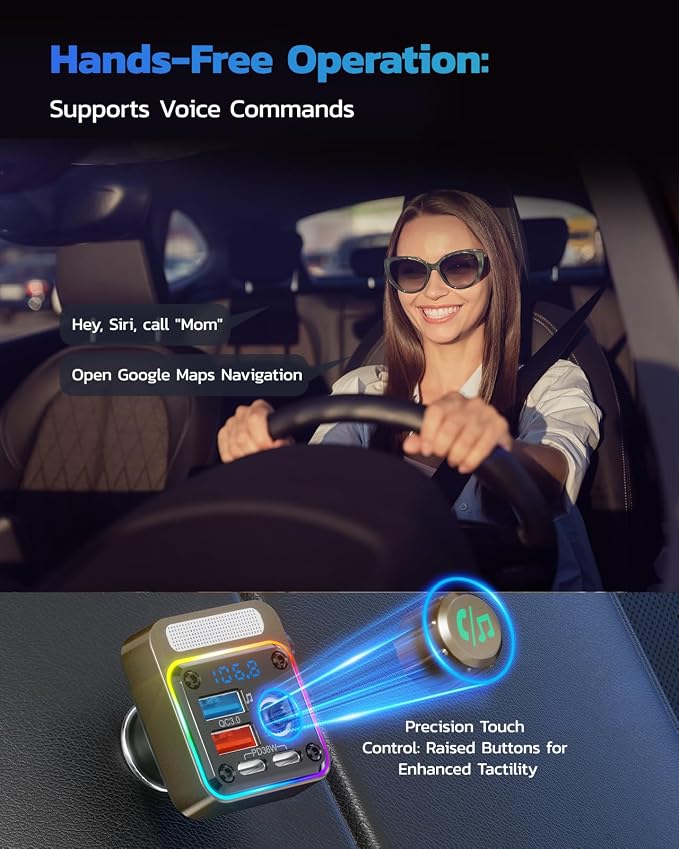 Nulaxy 54W Bluetooth 5.3 Car Adapter - Image 6