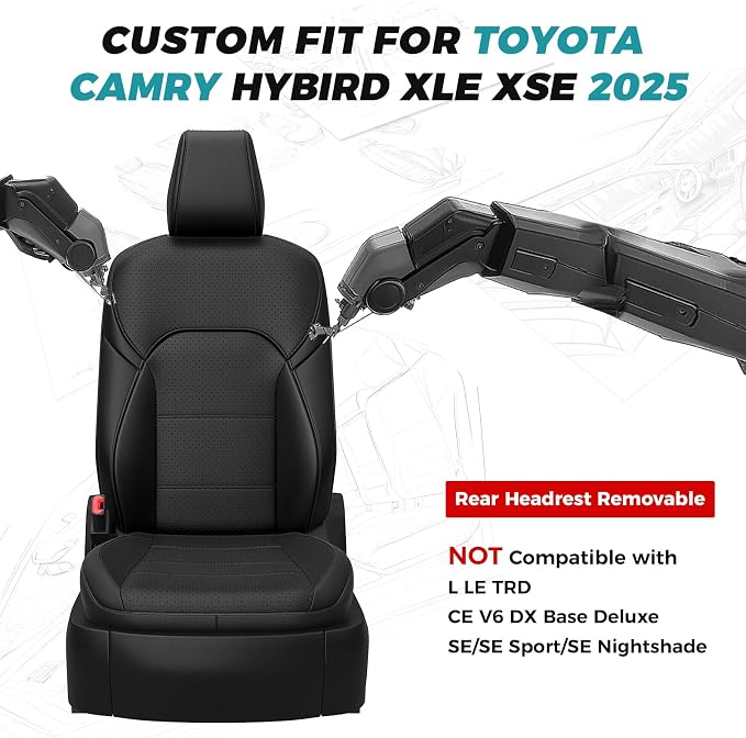 for Toyota Camry Seat Covers XLE XSE 2025 - Image 2