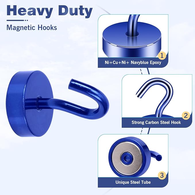 Neosmuk Magnetic Hooks, Cruise Ship Essentials, 40lb+ Heavy Duty Magnetic Hooks - Image 5
