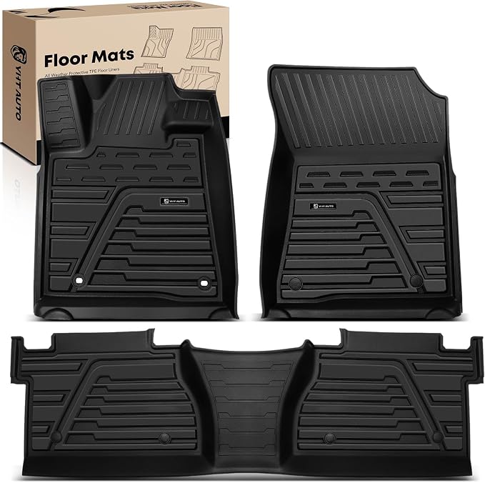 YHTAUTO Floor Mats Fit 2014-2021 Toyota Tundra CrewMax/Double Cab, TPE All by YHTAUTO