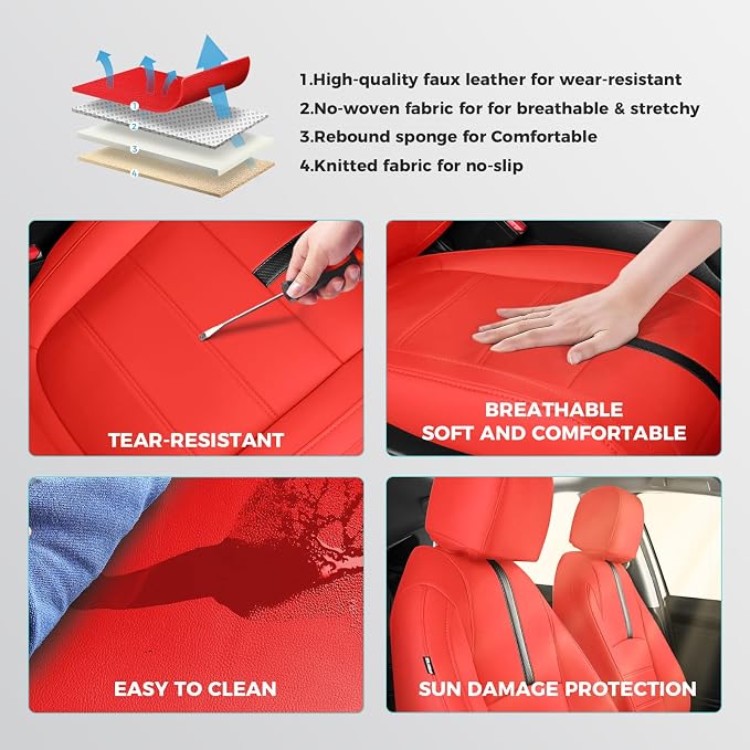 Seat Covers for Honda Civic Sedan 4DR Sedan LX 2022 2023 2024 2025.Faux Leather - Image 6
