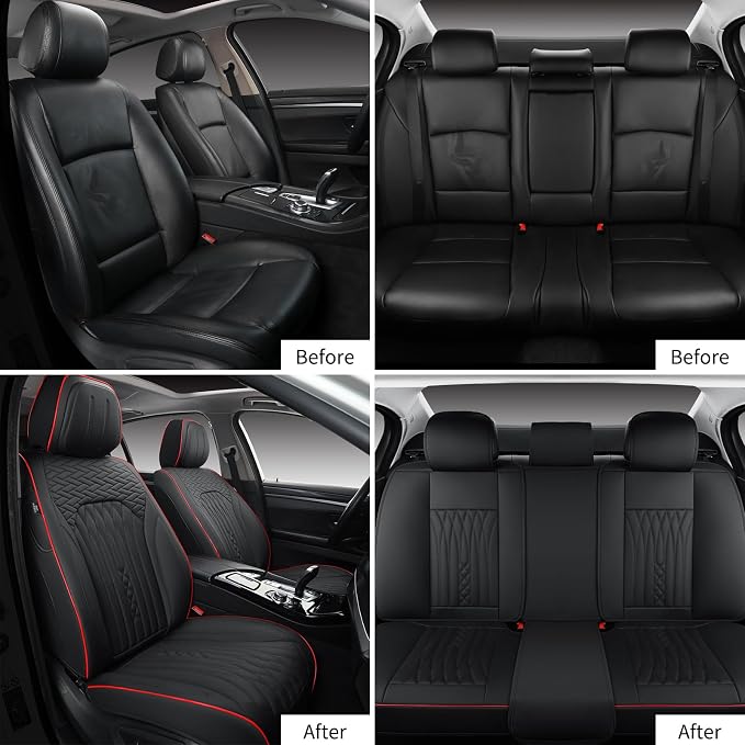 Car Seat Covers Full Set, Leather Seat Covers - Image 5