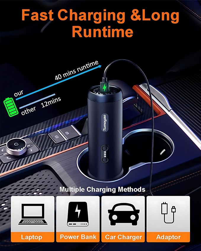 Car Vacuum Portable Cordless, 21000PA Handheld High Power Suction & Blower - Image 6