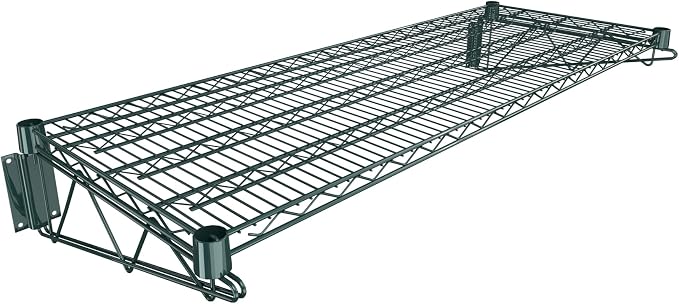 18" x 48" Green Epoxy Wire Wall Mount Shelf by Krollen+Industrial