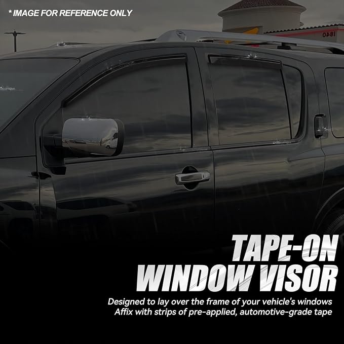 Auto Dynasty 4Pcs Carbon Fiber Pattern Window Visors Compatible - Image 3