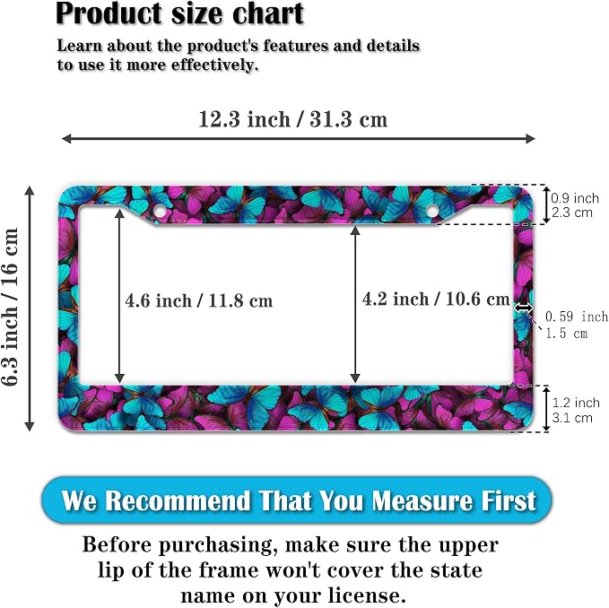 License Plate Frames Multicolor Car Plate Frame - Image 2
