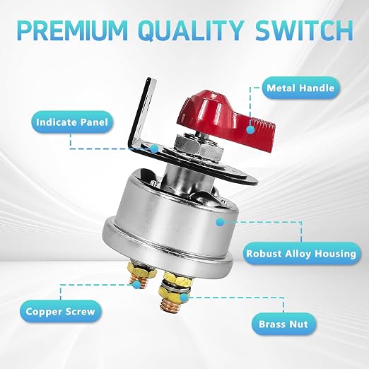 High Current Battery Disconnect Switch 200A, 12-48V Battery Power Cut Off - Image 5