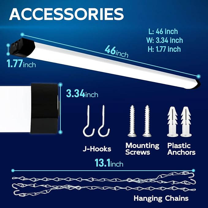 hykolity 4FT 70W LED Shop Light Linkable, 5000K Utility Shop Lights - Image 6