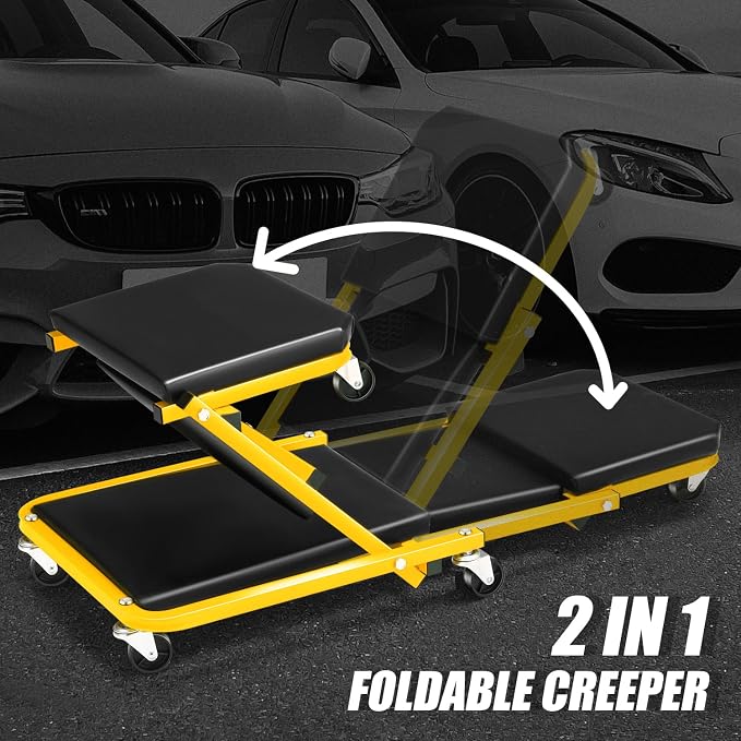 DNA MOTORING 36 Inches 2 IN 1 Rolling Folding Car Creeper/Seat, 150kg Weight - Image 4