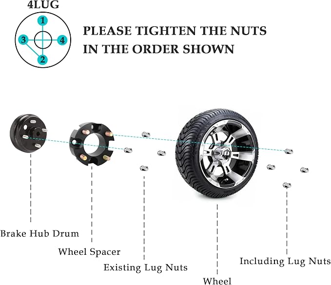 10L0L Golf Cart 2 inch Wheel Spacers - Image 4