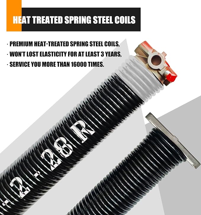 Garage Door Torsion Spring Set, Pair of 2" Electrophoresis Coated Garage Door - Image 2