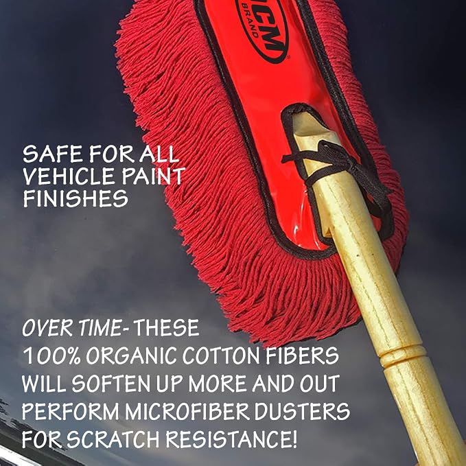 Classic Car Duster with Solid Wood Handle Includes Storage Case - Image 4