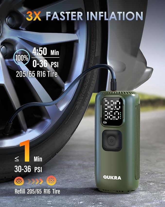 T22 Tire Inflator Protable Air Compressor, 3× Faster Auto Cordless Air Pump - Image 2