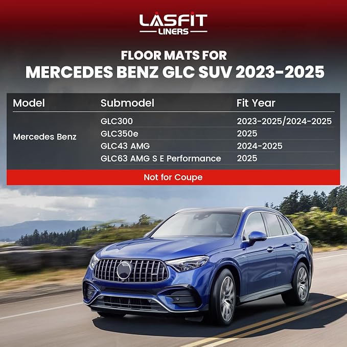 LASFIT Floor Mats & Cargo Mat for Mercedes Benz GLC 2025 2024 2023, GLC300 / - Image 6