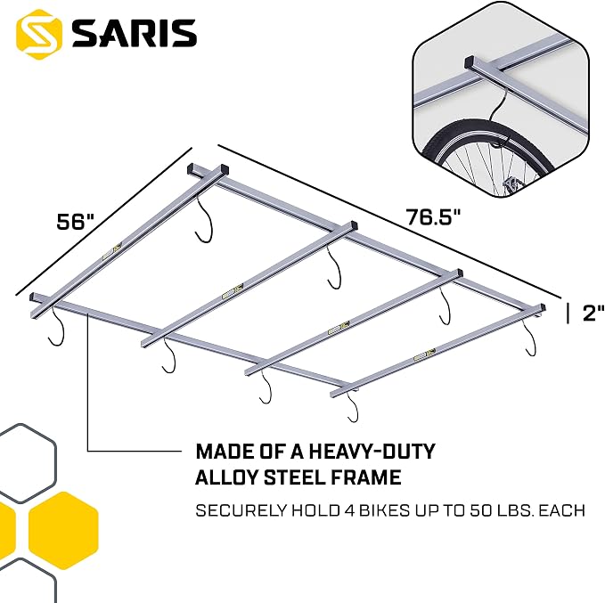 Saris Bike Storage, Cycle Glide Home Bicycle Parking, Ceiling Rack and - Image 3