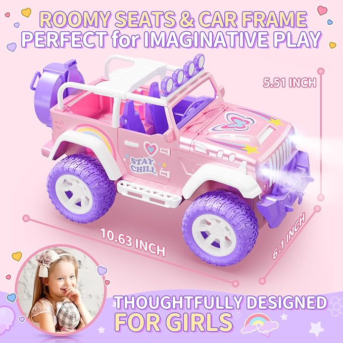 DEERC Pink Remote Control Car for Girls - Image 2