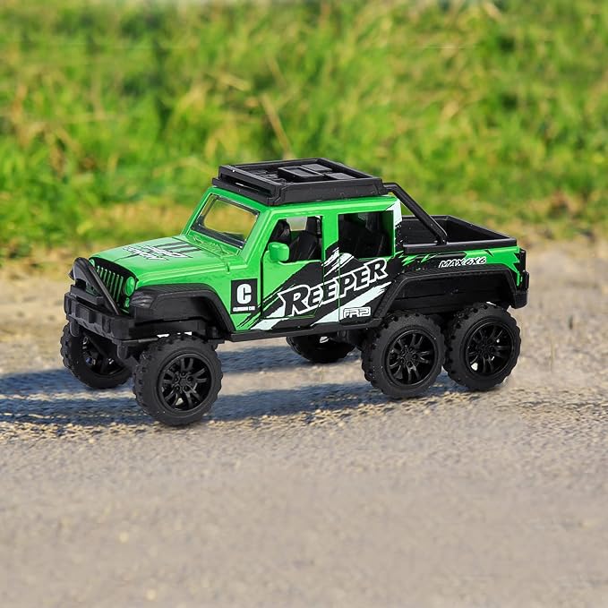 KIDAMI Diecast Toy Trucks 4 Pack Die Cast Metal Toy Cars Pull Back Cars - Image 6