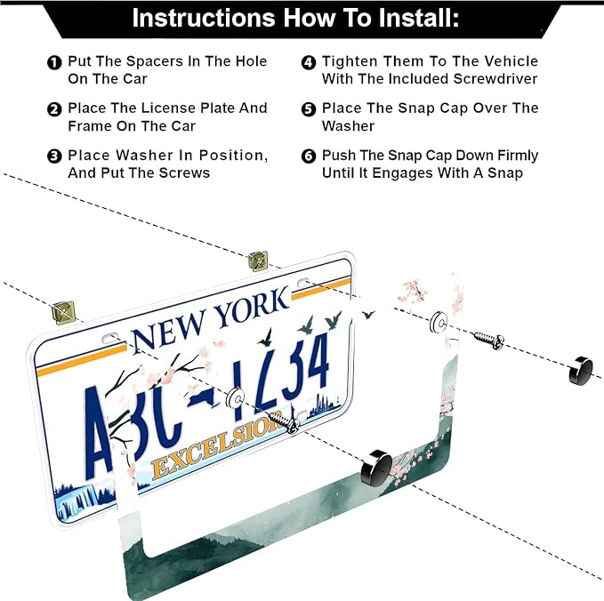 Mountains Cherry Blossom License Plate Frames - Image 3
