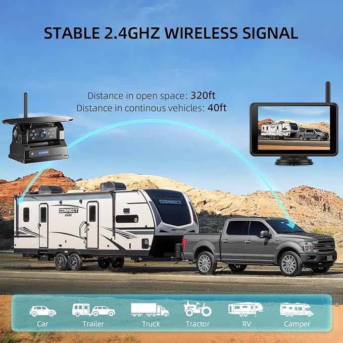 eRapta Magnetic Solar Wireless Backup Camera: HD1080P 5” Touchscreen Portable - Image 7