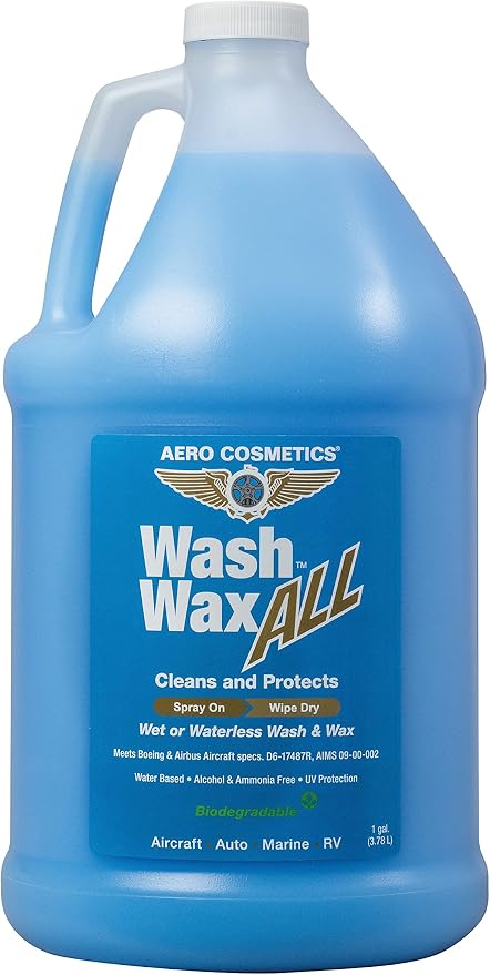 Wet or Waterless Car Wash Wax 128 Fl. oz, UV Protection. Cleans, and Shines. by AeroCosmetics