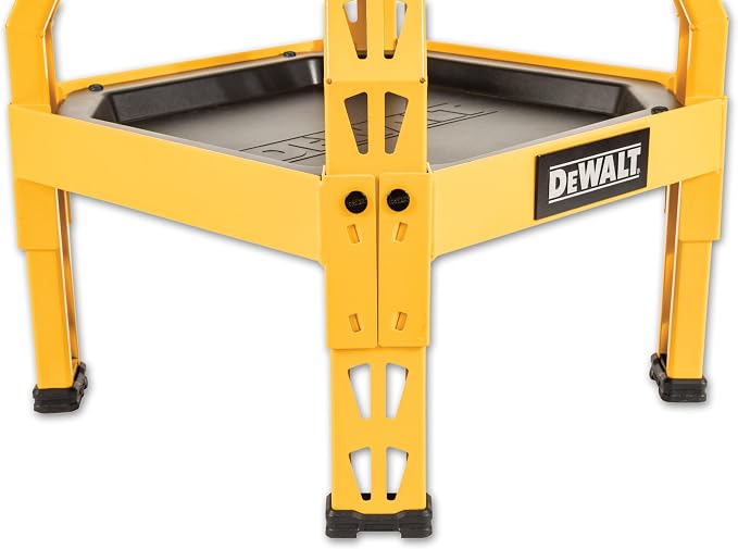 DEWALT Heavy-Duty Metal Stool for Garage and Shop, 360 Swivel Seat, Storage Tray - Image 3