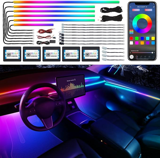 Dreamcolor Acrylic Interior Car LED Strip Light by MAODANER