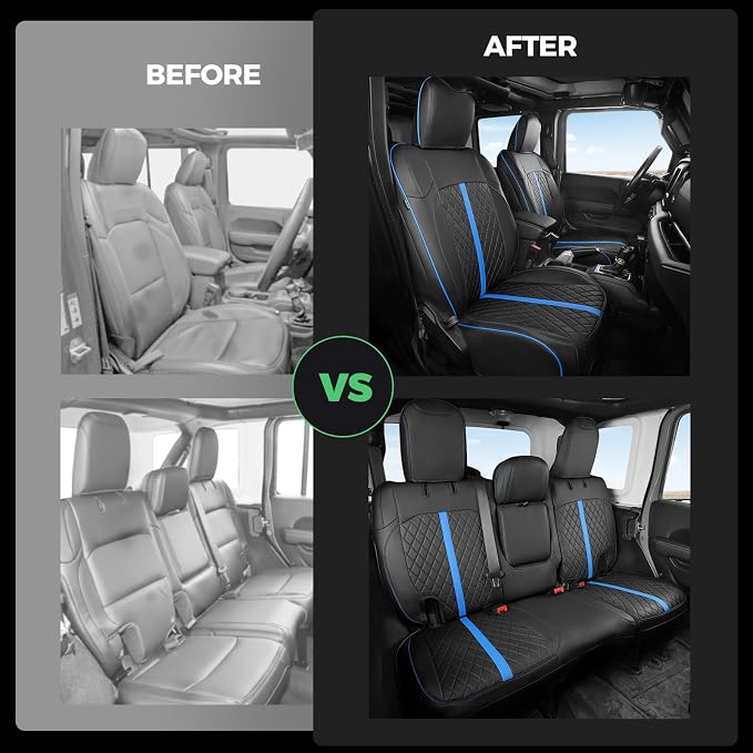 for Jeep Wrangler Seat Covers 4Door JL 2018 2019 2020 2021 2022 2023 2024 2025 - Image 6