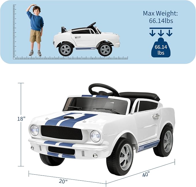 12V Ride on Car Licensed Shelby GT350, Battery Powered Ride On Toy - Image 8