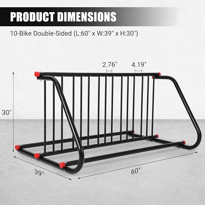Commercial Grid Bike Rack for 10 Bikes - Image 2