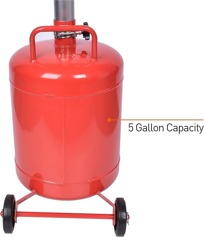 PONO 5 Gallon Oil Drain Portable Steel Oil Drain, Waste Oil Drain Tank - Image 4